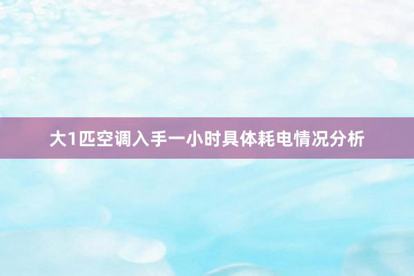 大1匹空调入手一小时具体耗电情况分析